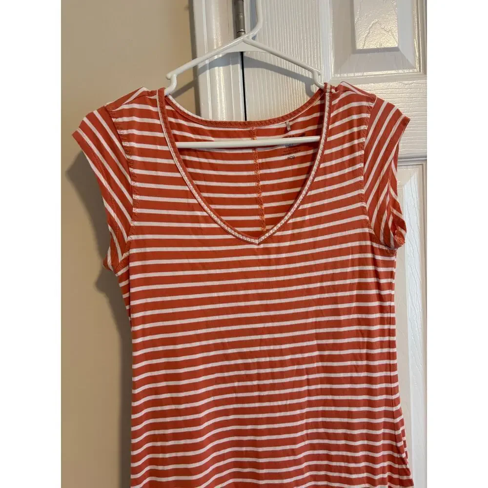 Toad & Co Muse dress sz small in salmon coral balanced stripe - Picture 3 of 10